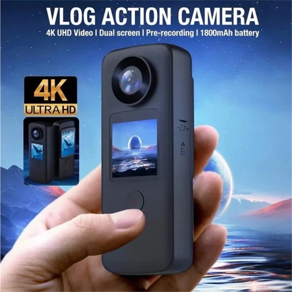 4K Vlog Action Camera - Black